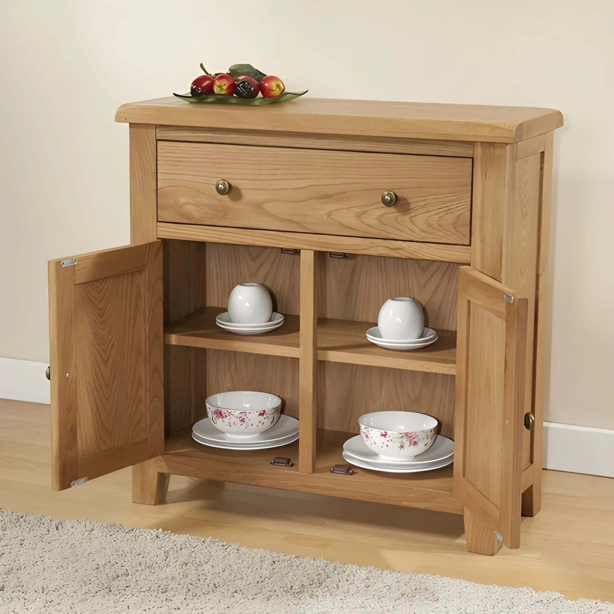 Dorset Oak 2 Door Small Sideboard - Rustic Hand Waxed