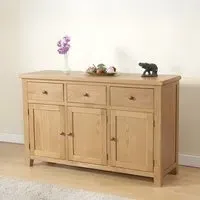 Dorset Oak 3 Door Large Sideboard - Rustic Hand Waxed