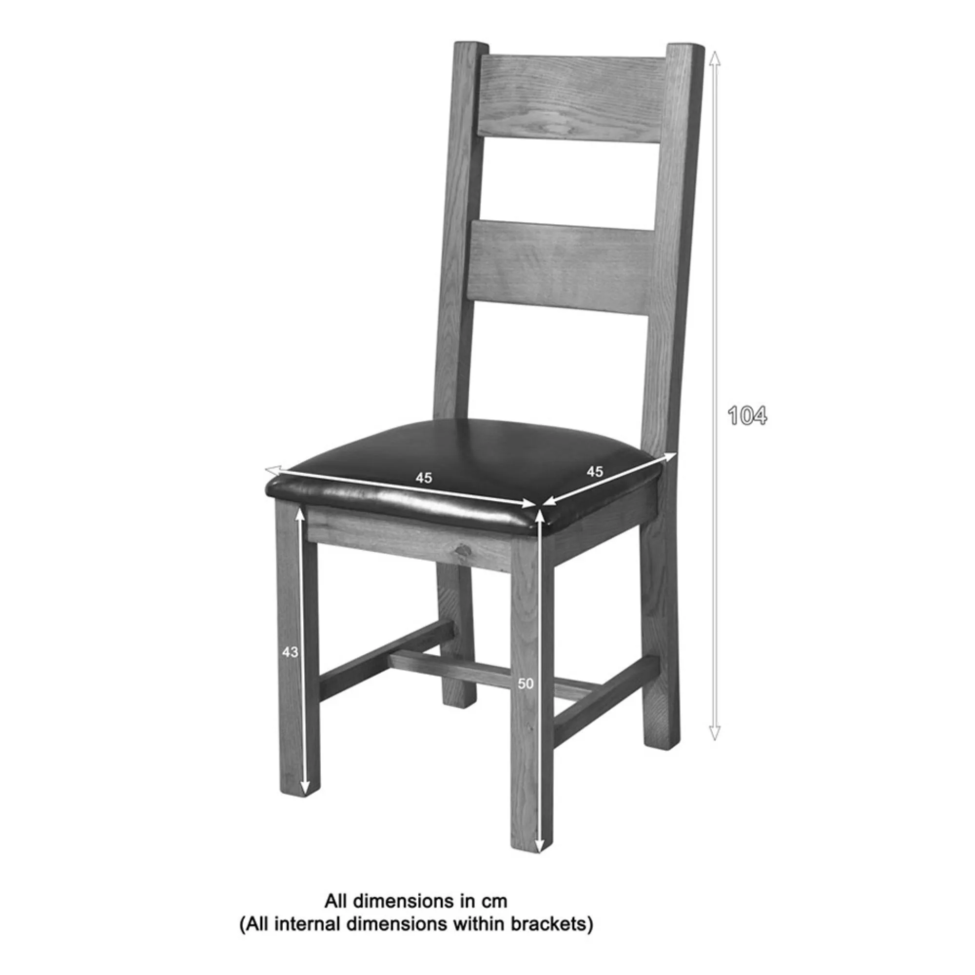 Dorset Oak Ladder Back Dining Chair Set - Rustic Hand Waxed