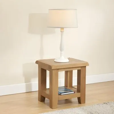 Dorset Oak Lamp Table - Rustic Hand Waxed image