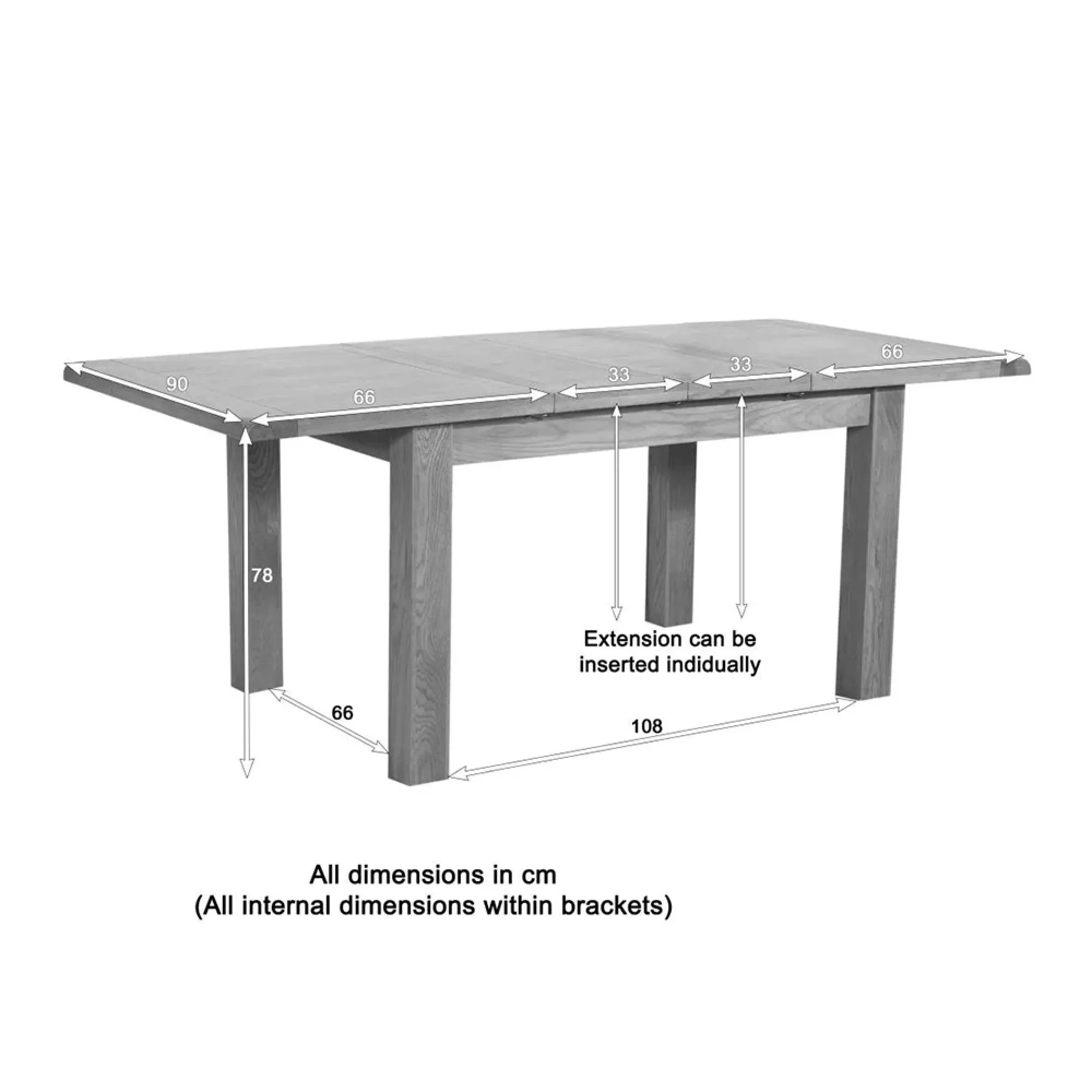 Dorset Oak Large 4-6 Seater Extending Dining Table - Rustic Hand Waxed