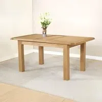 Dorset Oak Large 4-6 Seater Extending Dining Table - Rustic Hand Waxed