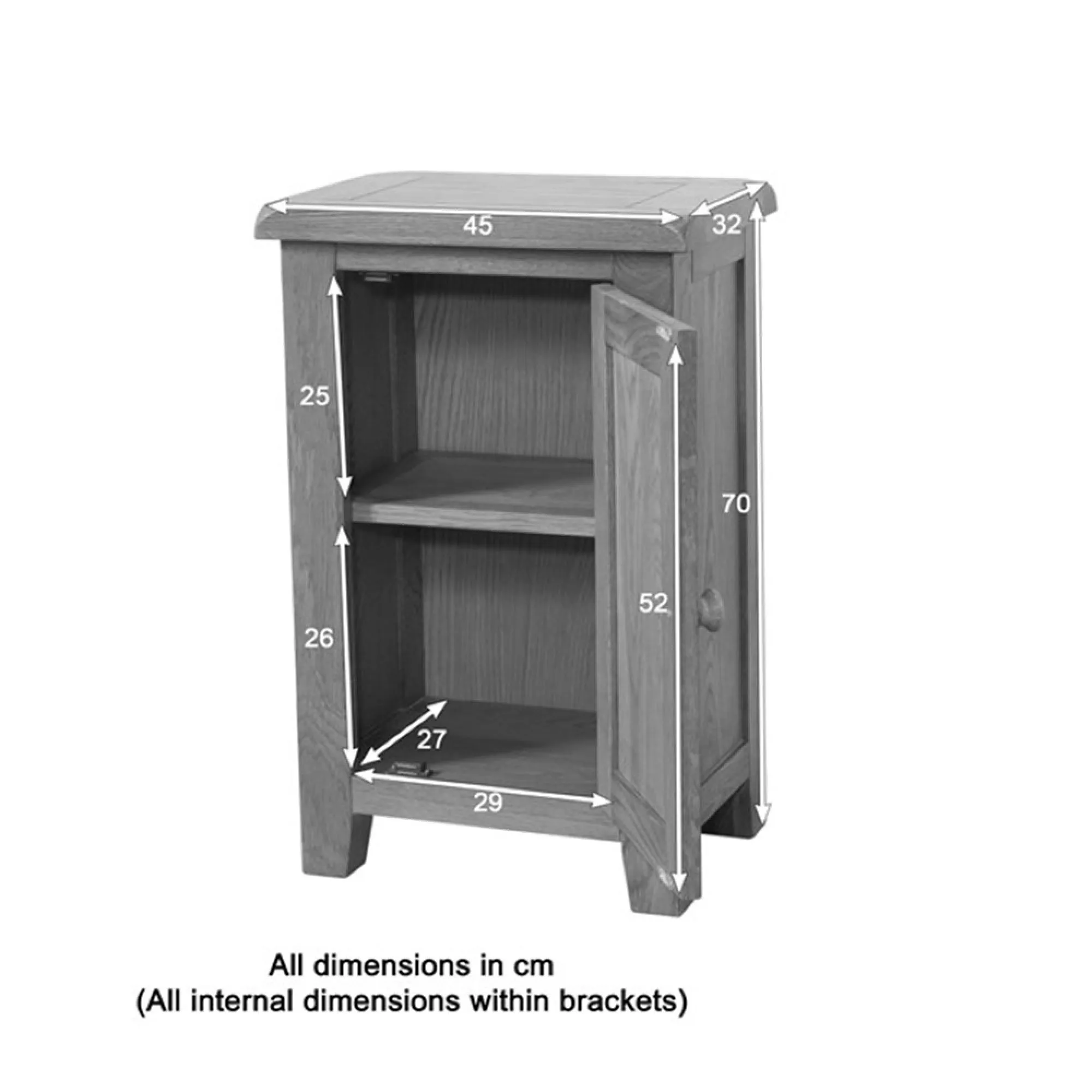 Dorset Oak Narrow Bookcase - Lacquered