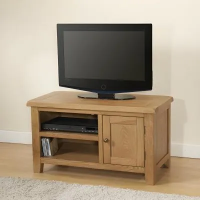 Dorset Oak Small TV Unit - Rustic Hand Waxed image