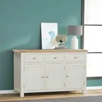 Hayley 2 Door Medium Sideboard - White, Oak