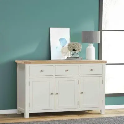 Hayley 2 Door Medium Sideboard - White, Oak image