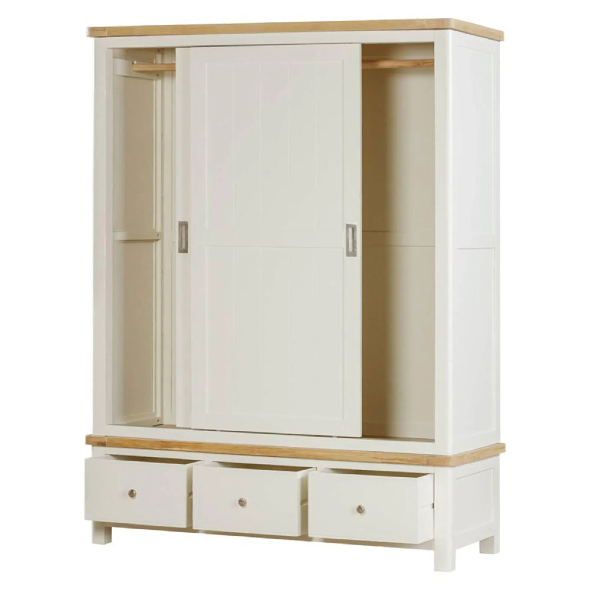Hayley 2 Door Sliding Wardrobe - White, Oak