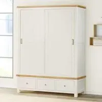 Hayley 2 Door Sliding Wardrobe - White, Oak