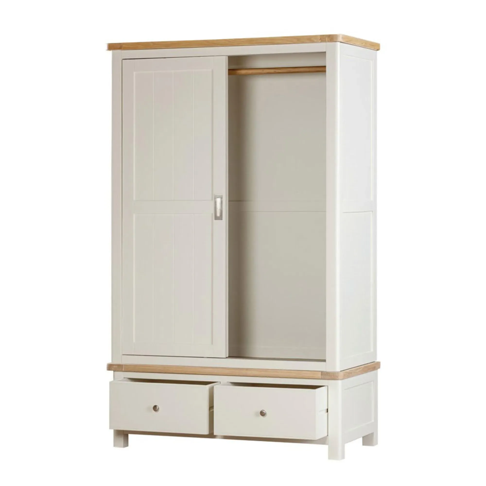 Hayley 2 Door Sliding Wardrobe - White, Oak