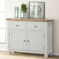 Hayley 2 Door Small Sideboard - White, Oak