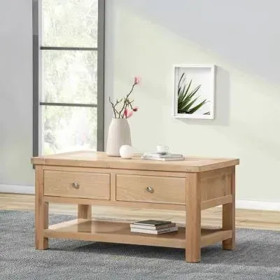 Hayley 2 Drawer Coffee Table - Oak