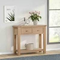 Hayley 2 Drawer Console Table - Oak