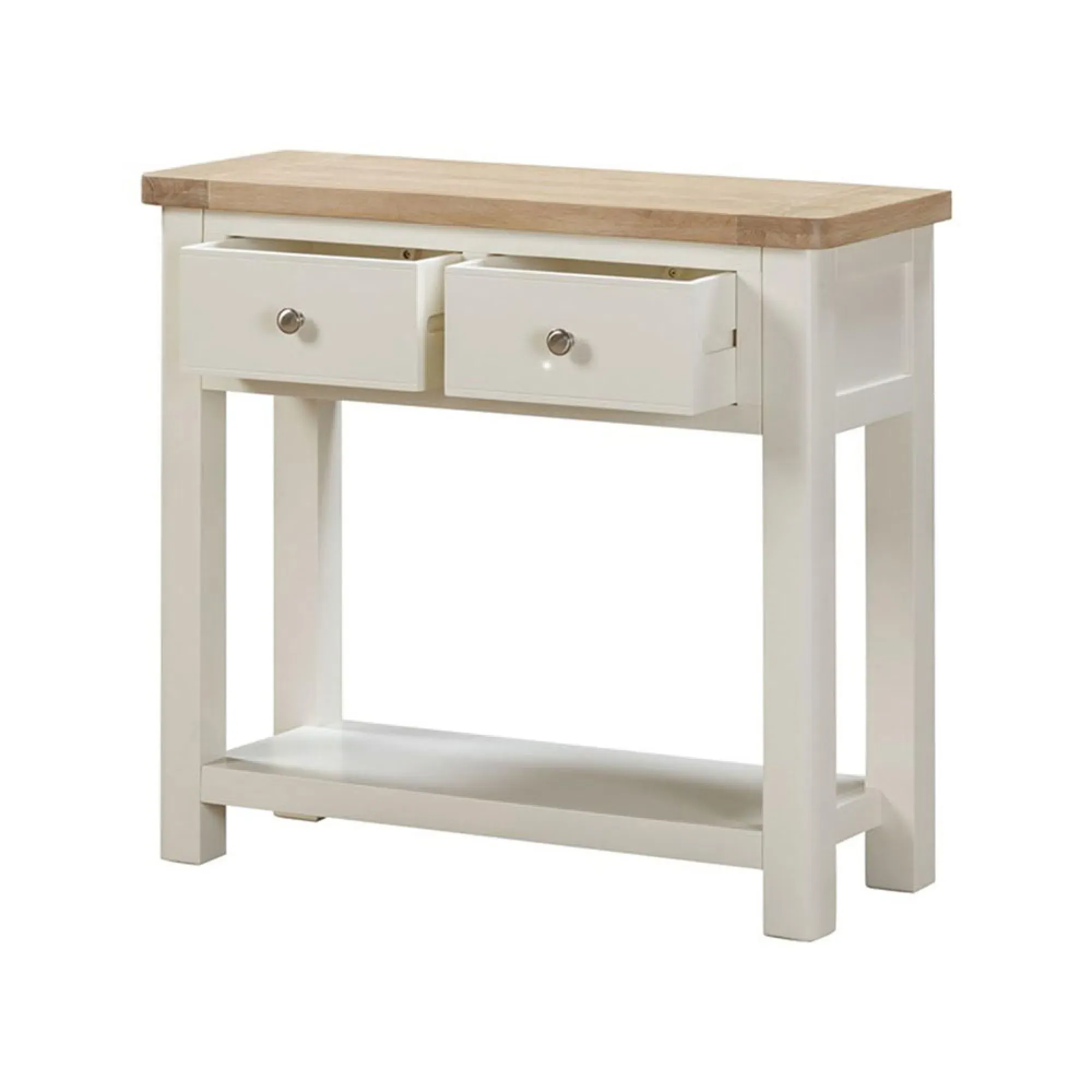 Hayley 2 Drawer Console Table - White, Oak