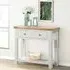 Hayley 2 Drawer Console Table - White, Oak