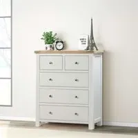 Hayley 2+3 Drawer Chest - White, Oak