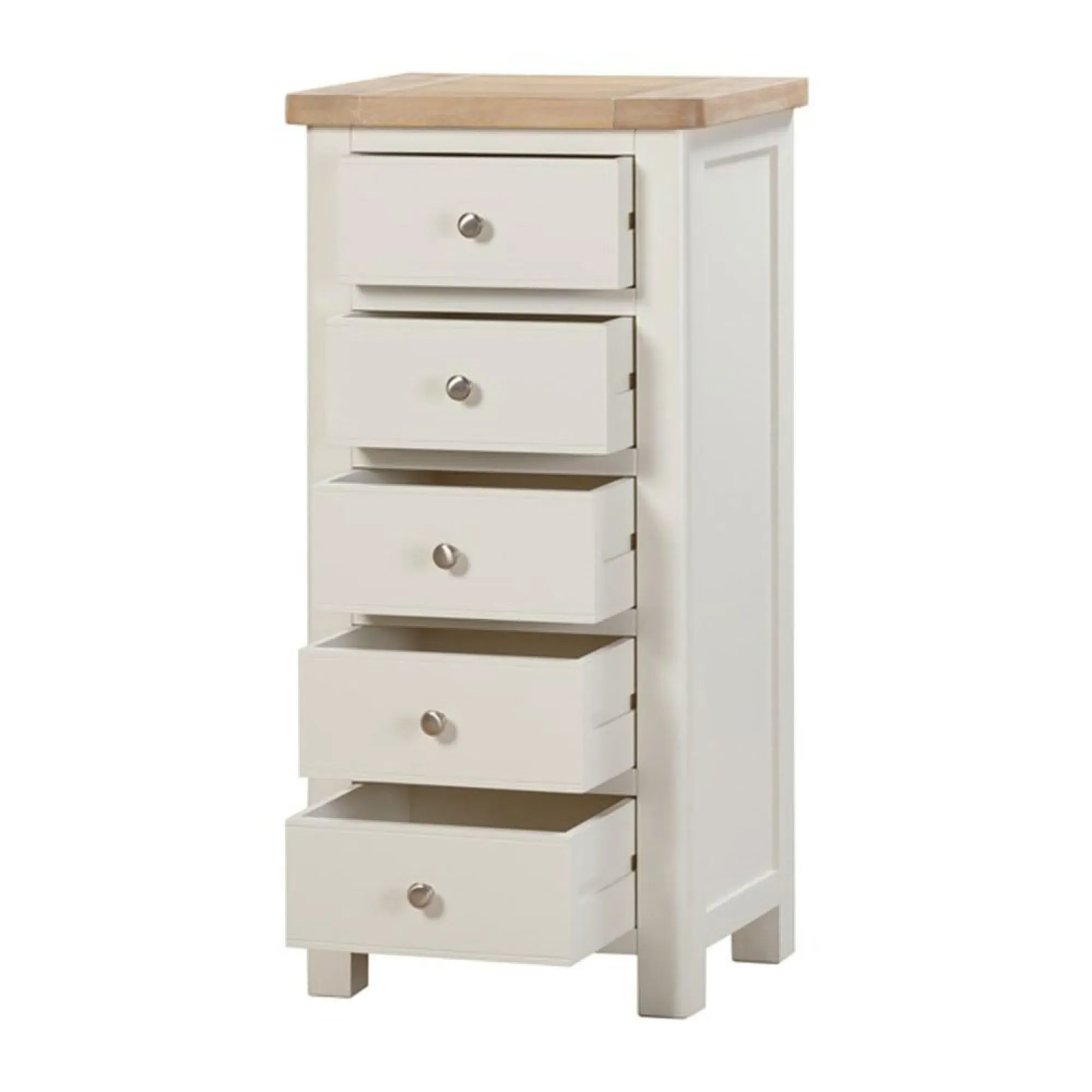 Hayley 5 Drawer Tall Chest - White, Oak