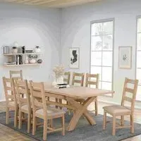 Hayley 6-10 Seater Extendable Dining Table with Cross Legs - Oak