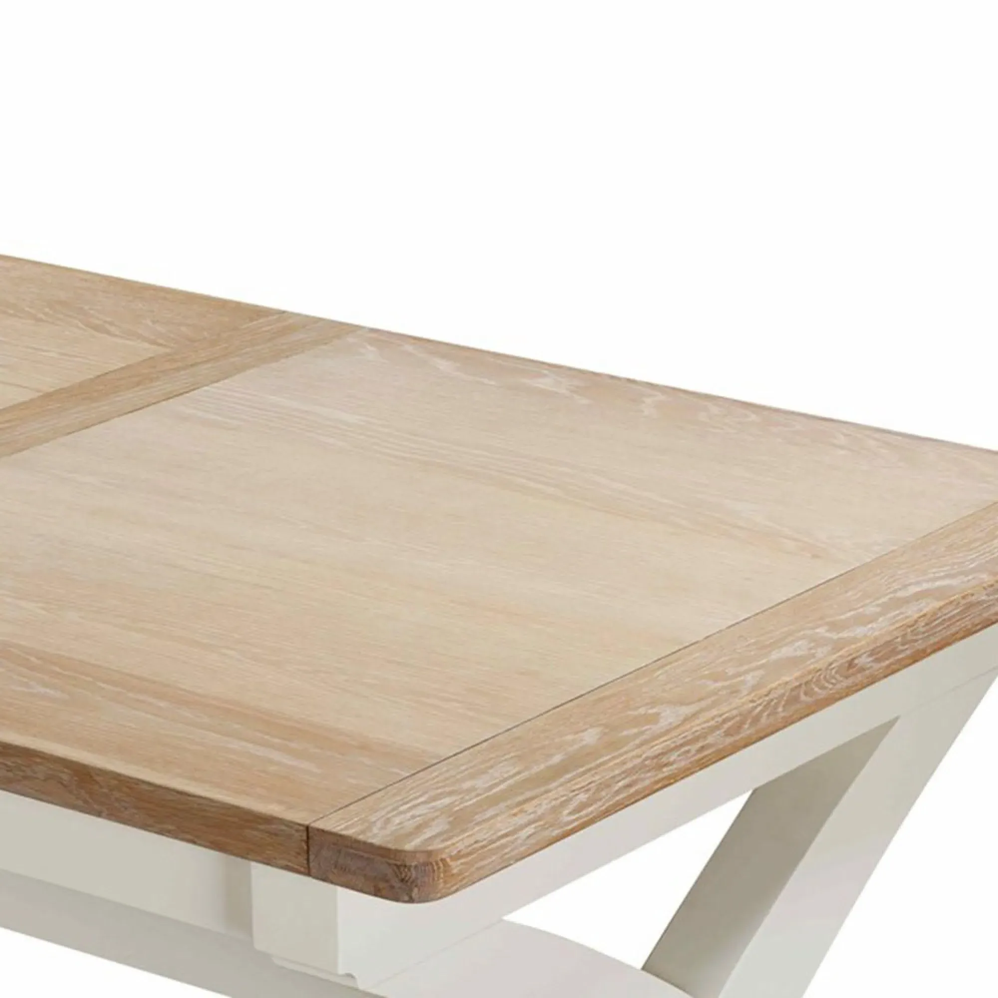 Hayley 6-8 Seater Extendable Dining Table with Cross Legs - White, Oak