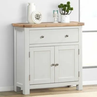 Hayley Compact Sideboard - White, Oak image