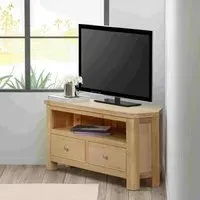 Hayley Corner TV Unit with 2 Drawers - Oak