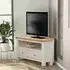 Hayley Corner TV Unit with 2 Drawers - White, Oak