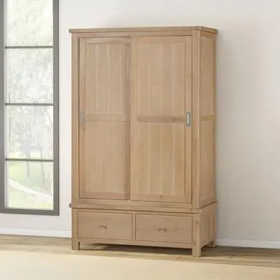 Hayley Double 2 Door Sliding Wardrobe - Oak image