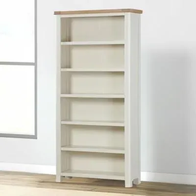 Hayley Large Bookcase - White, Oak image