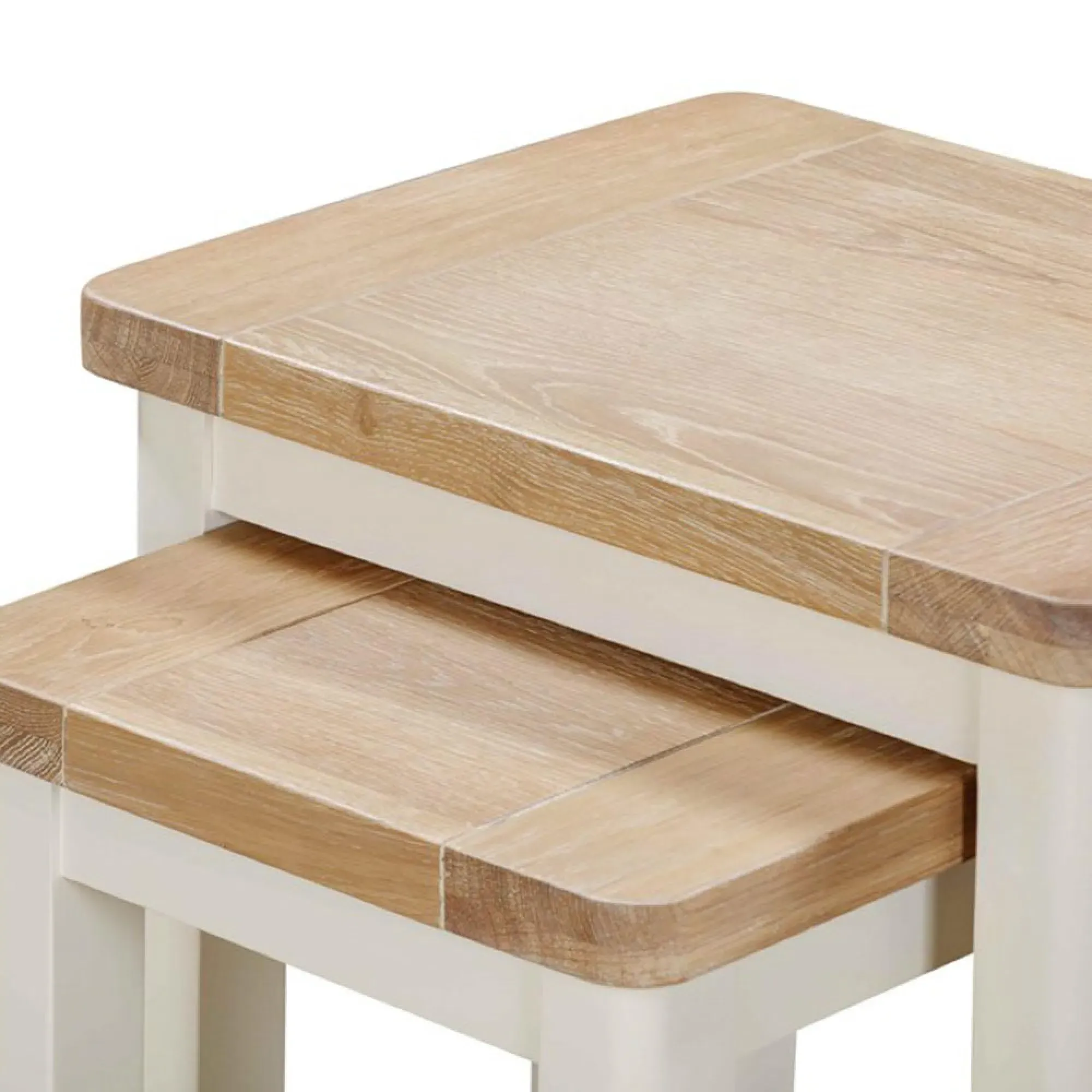 Hayley Nest of 2 Tables - White, Oak