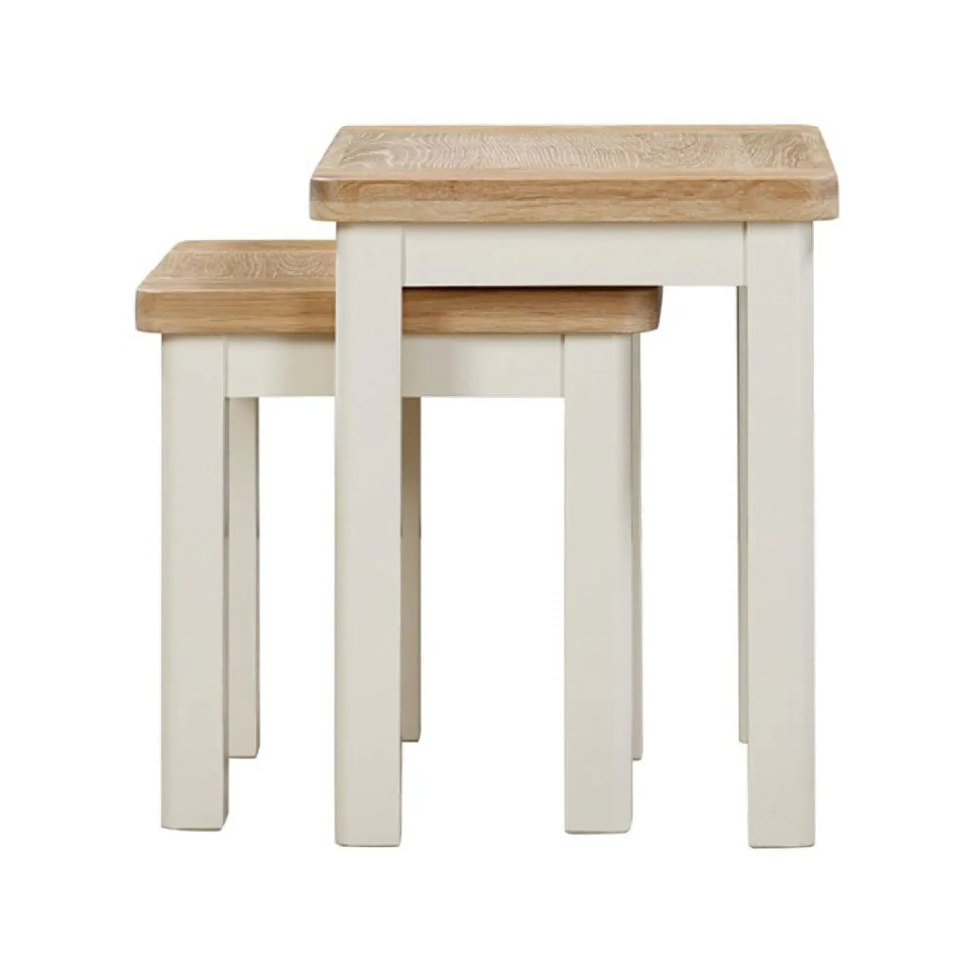 Hayley Nest of 2 Tables - White, Oak