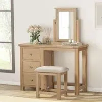 Hayley Oak 3 Drawer Dressing Set - Lacquered