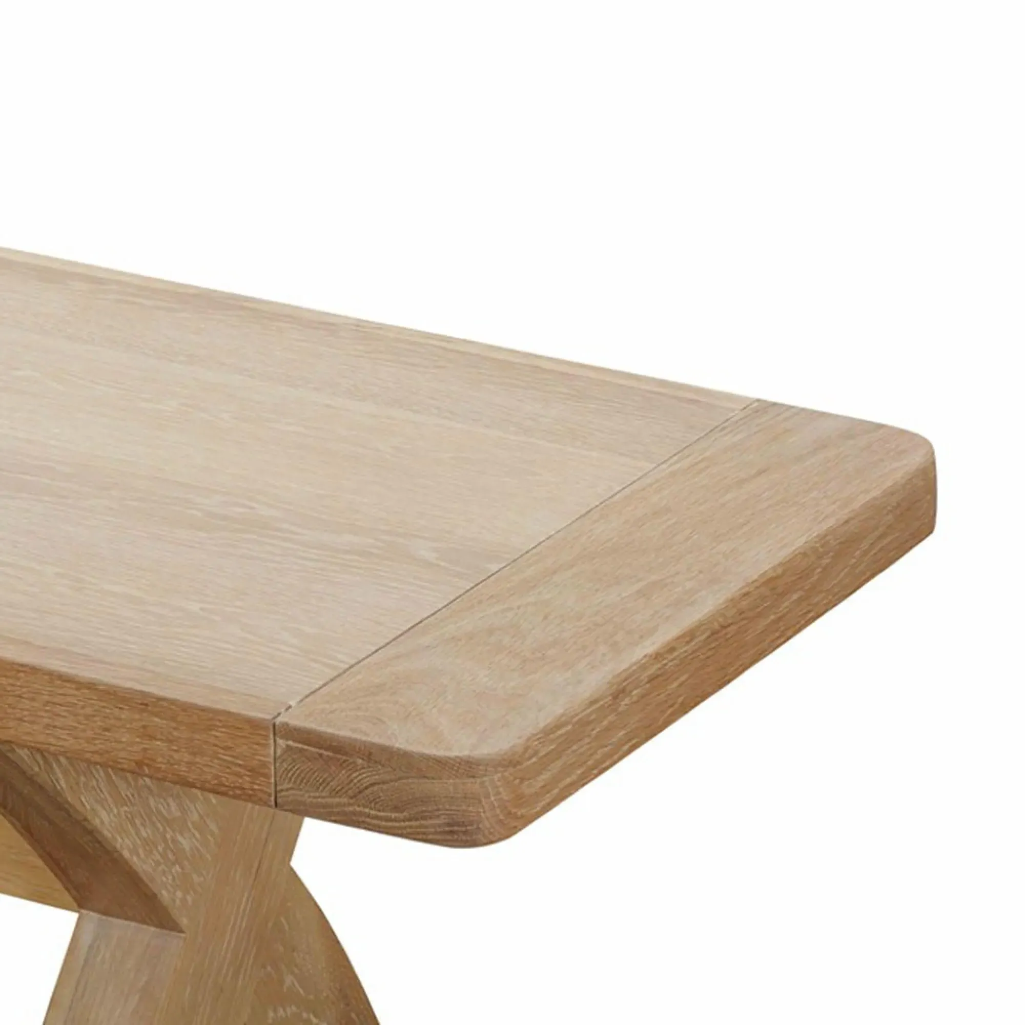 Hayley Oak Dining Bench with Cross Legs - Lacquered