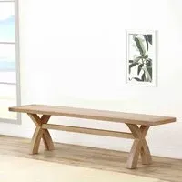 Hayley Oak Dining Bench with Cross Legs - Lacquered