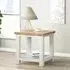 Hayley Square End Table - White, Oak