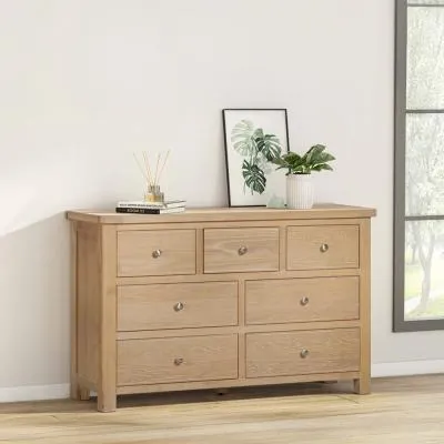 Hayley Wide Chest of Drawers - Oak image