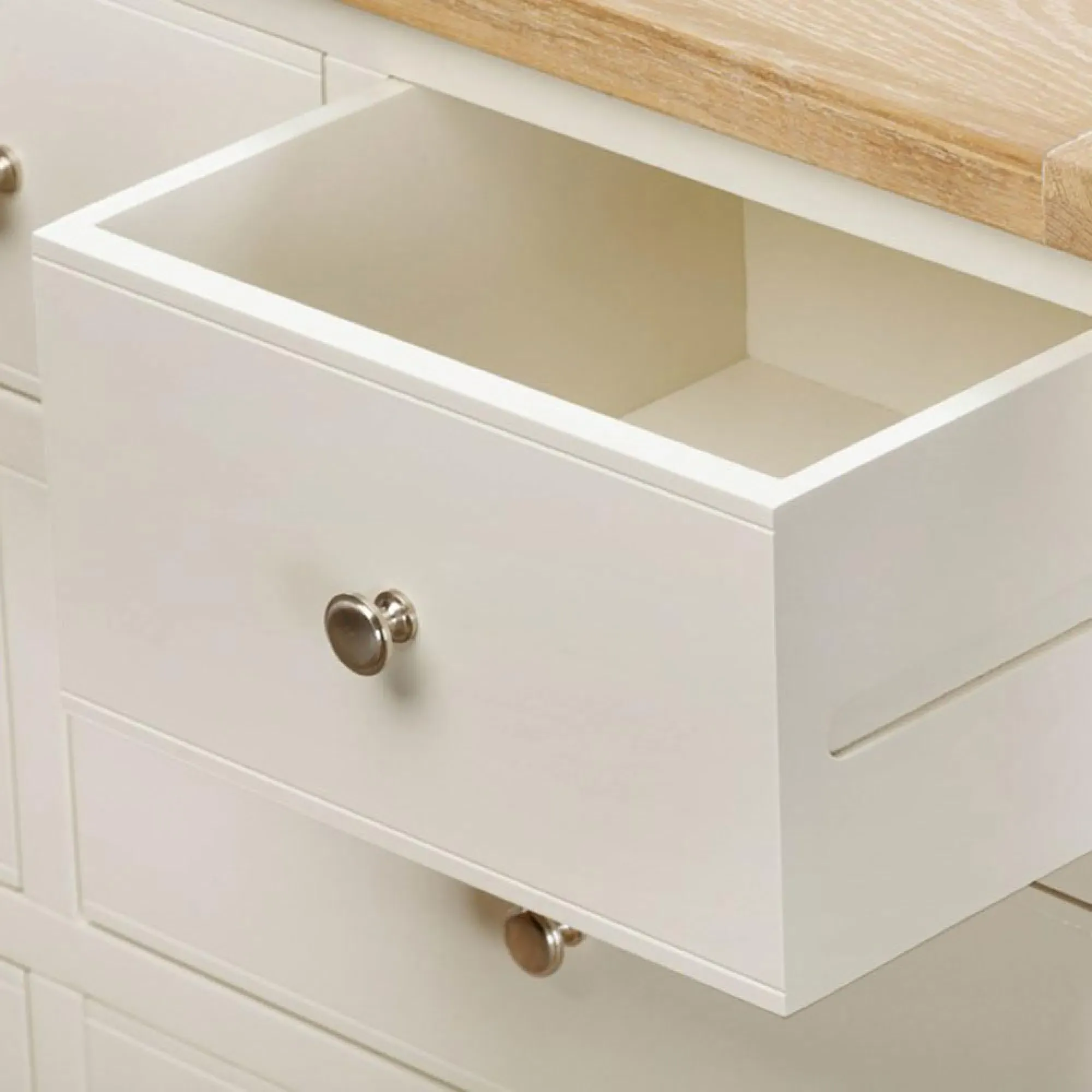 Hayley Wide Chest of Drawers - White, Oak