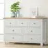 Hayley Wide Chest of Drawers - White, Oak