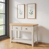 Janelle 2 Drawer Console Table - Grey, Oak