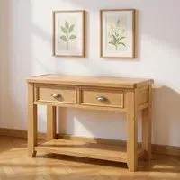 Janelle 2 Drawer Console Table - Rustic Oak
