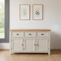 Janelle 3 Door Medium Sideboard - Grey, Oak