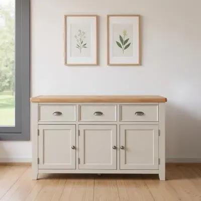 Janelle 3 Door Medium Sideboard - Grey, Oak image