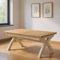 Janelle 6-10 Seater Extending Dining Table with Cross Legs - Grey