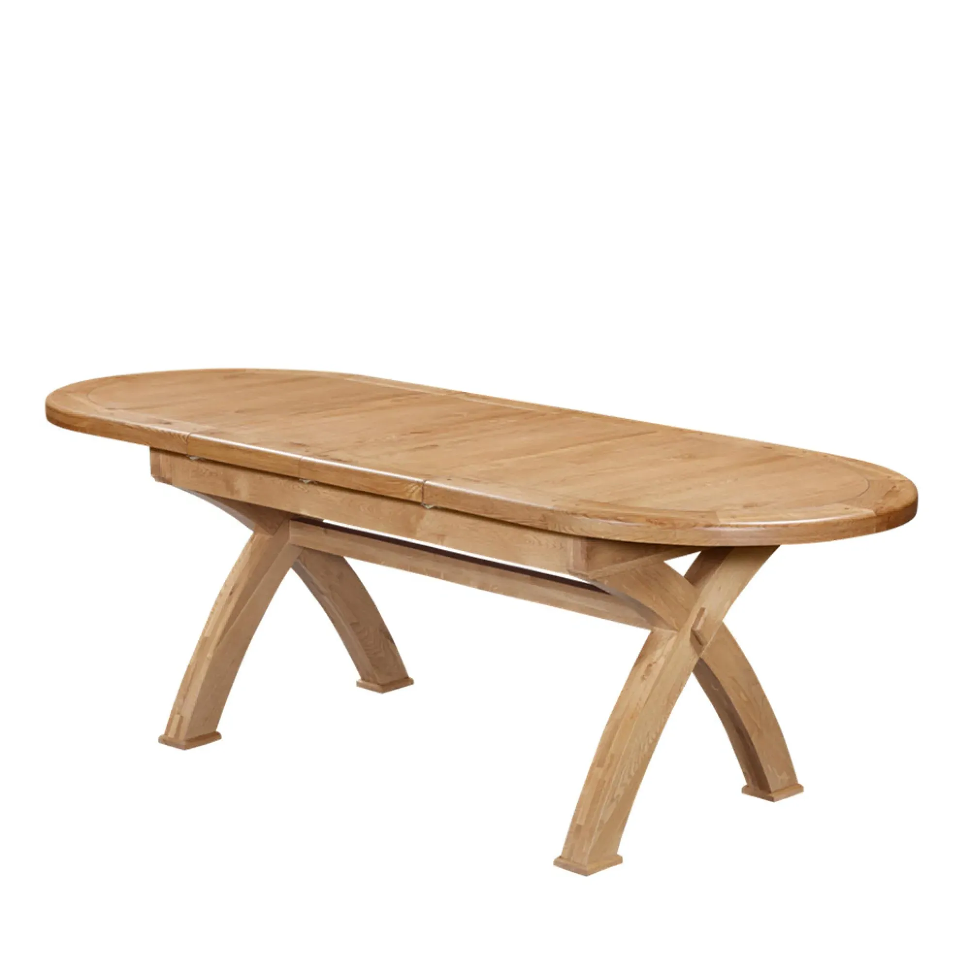 Janelle 6-10 Seater Oval Extending Dining Table - Rustic Oak