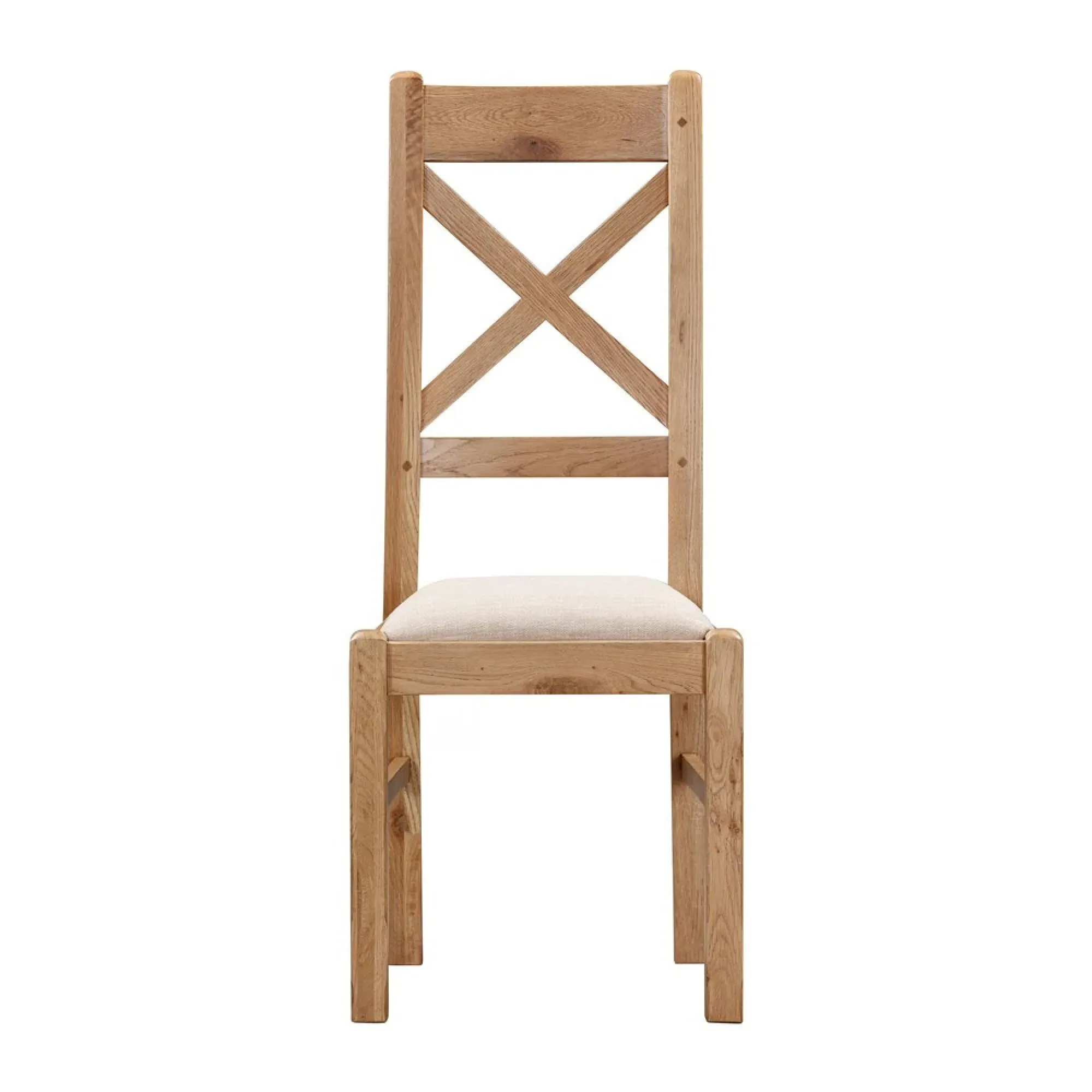 Janelle Cross Back Dining Chair Set of 2 - Rustic Oak