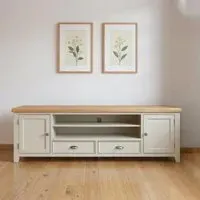 Janelle Extra Large TV Unit with Storage - Grey, Oak