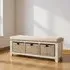 Janelle Hall Bench with Baskets - Grey, Oak