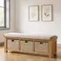 Janelle Hall Bench with Baskets - Rustic Oak