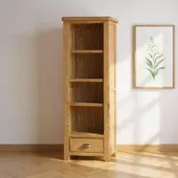 Janelle Narrow Bookcase - Rustic Oak
