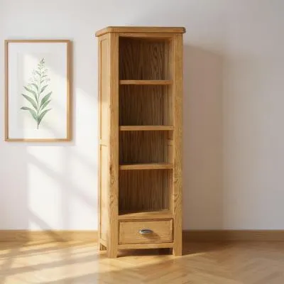 Janelle Narrow Bookcase - Rustic Oak