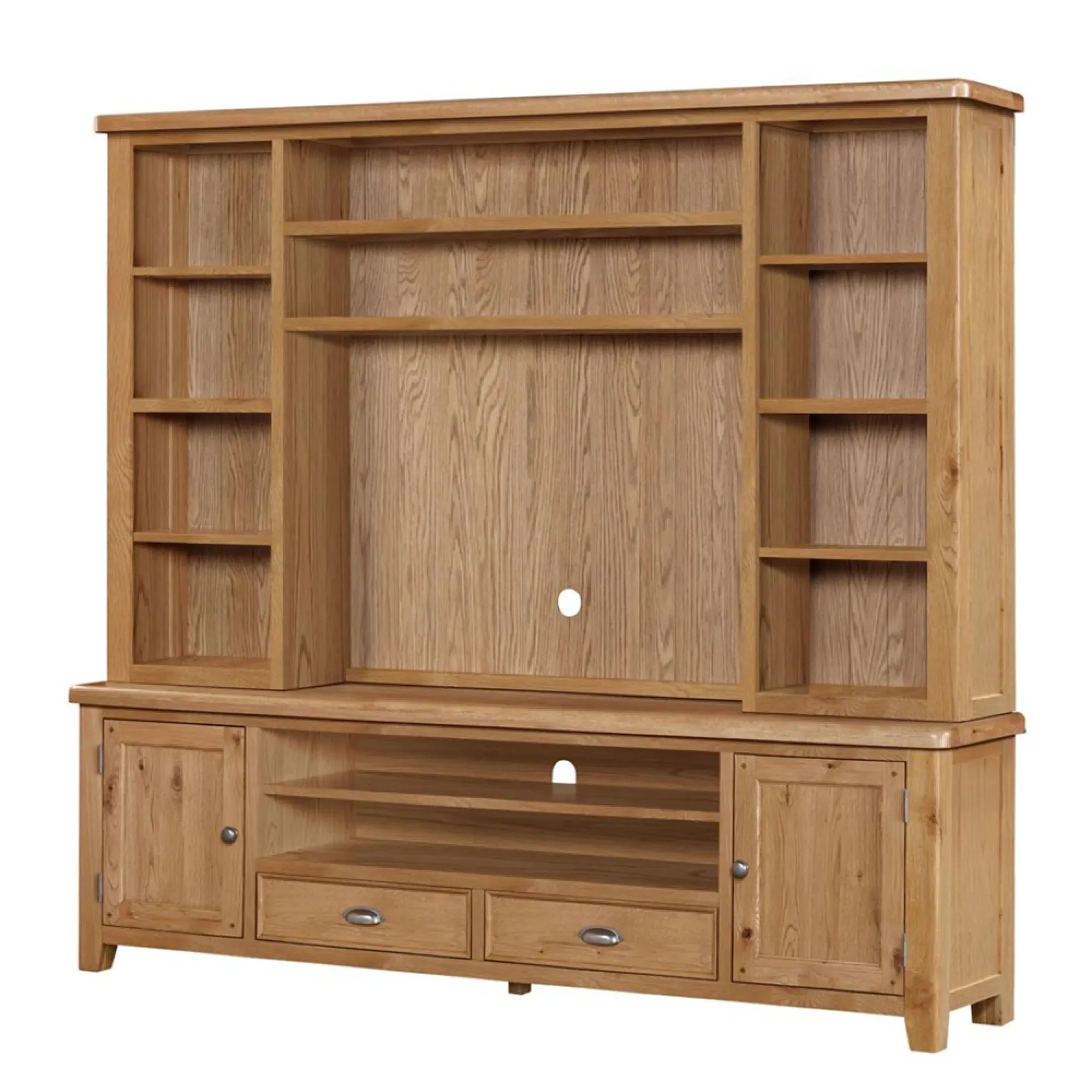 Janelle TV Unit with Bookcase - Rustic Oak