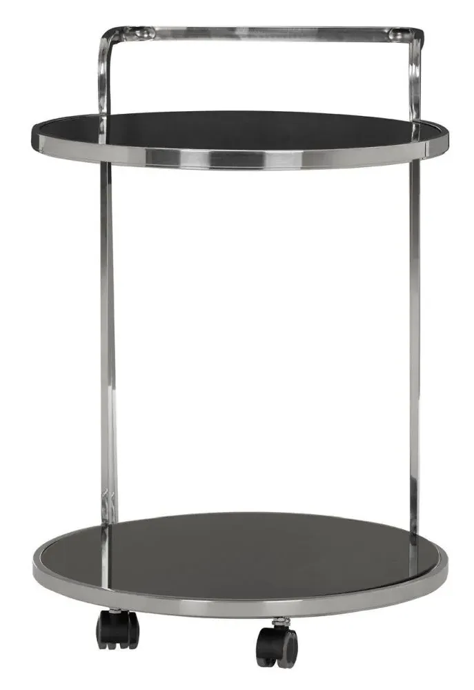 Ackley Drinks Trolley - Black, Glass